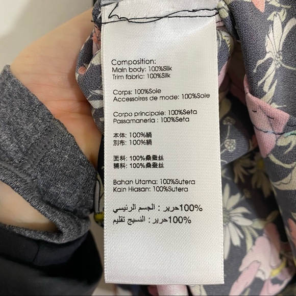 3.1 Phillip Lim Cold Shoulder Meadow Flower Floral 100% Silk Blouse Sz 8 - Picture 5 of 6